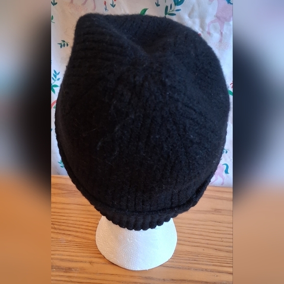 NWOT Rag & Bone Blake Black Ribbed Wool Casual Unisex Preppy Beanie Hat Cap main image 6